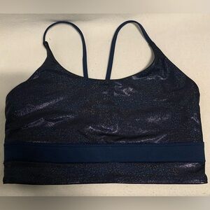 Zyia Active Metallic Blue  Strap Light N Tight Strappy Sports Bra Womens Size S